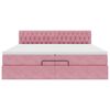 moldura de cama otomana vidaXL com colch&atilde;o rosa 200x200cm Veludo