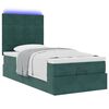 vidaXL Estrutura de cama otomana colch&otilde;es 90x200cm veludo verde escuro