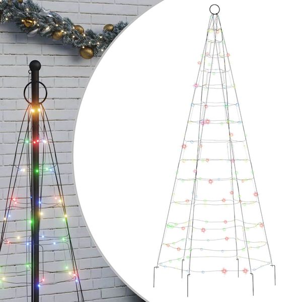 vidaXL &Aacute;rvore de Natal LED 200 LEDs coloridos 180 cm
