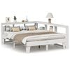 vidaXL Cama com estante sem colch&atilde;o 160x200 cm pinho maci&ccedil;o branco