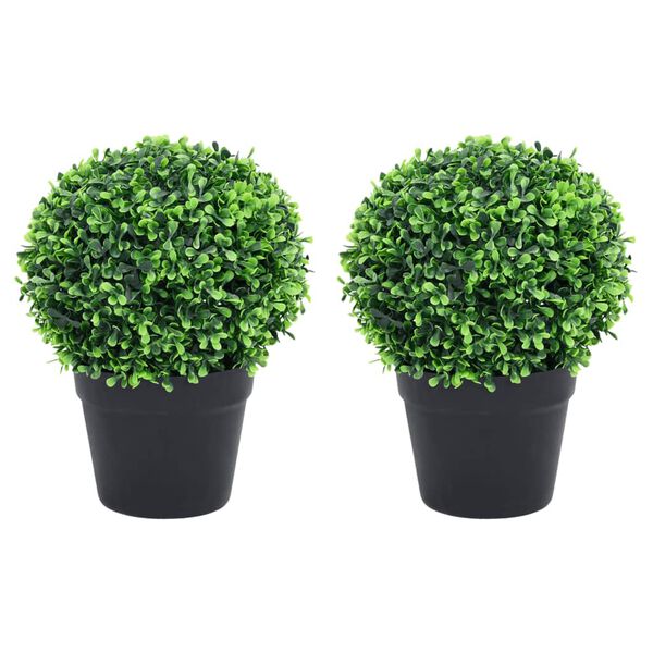 vidaXL Plantas bolas de buxo artificiais c/ vasos 2 pcs 32 cm verde