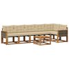 vidaXL Conjunto de Sof&aacute;s para Exterior 7 pcs Natural e Bege