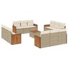 vidaXL 13 pcs conjunto de sof&aacute;s p/ jardim com almofad&otilde;es vime PE bege