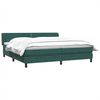 vidaXL Cama com molas colch&otilde;es 200x210 cm veludo verde-escuro