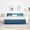 vidaXL Cama Box com colch&atilde;o Azul Escuro 180 x 200 cm Veludo