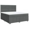 vidaXL Cama com molas/colch&atilde;o 180x200 cm tecido cinzento-escuro