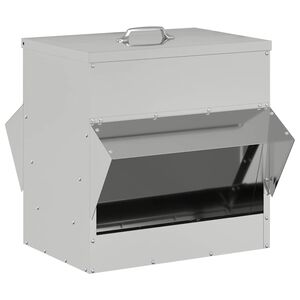 vidaXL Comedouro para galinha Prateado 40,5 x 45 x 41 cm 20 kg
