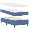 vidaXL Cama Box Azul e Branco 90 x 200 cm Tecido de Veludo Cotele