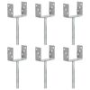 vidaXL &Acirc;ncoras de veda&ccedil;&atilde;o 6 pcs 12x6x30 cm a&ccedil;o galvanizado prateado
