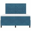 vidaXL Cama Box com colch&atilde;o Azul Escuro 160 x 200 cm tecido