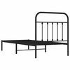 vidaXL Estrutura de cama com cabeceira 90x200 cm metal preto