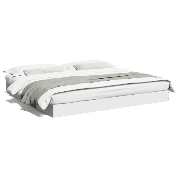 vidaXL Estrutura de cama 200x200 cm derivados de madeira branco