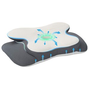 vidaXL Almofada cervical Branco Espuma de Mem&oacute;ria 58 x 37,5 x 12 cm