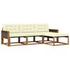 vidaXL Conjunto de Sof&aacute;s para Exterior 4 pcs Natural e Creme