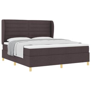 vidaXL Cama Box Springs com Colch&atilde;o Cinza Escuro 90x190 cm tecido
