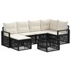 vidaXL Conjunto de Sof&aacute; de Jardim 7 pcs Preto vime PE