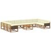 vidaXL Conjunto de Sof&aacute;s para Exterior 11 pcs Natural e Creme