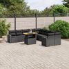 vidaXL 11 pcs conjunto sof&aacute;s de jardim c/ almofad&otilde;es vime PE preto