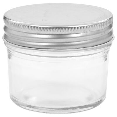 vidaXL Frascos de vidro com tampas prateadas 24 pcs 110 ml