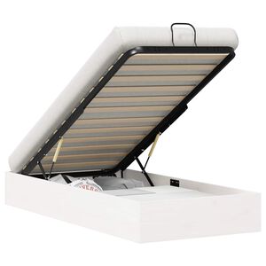 vidaXL Estrutura de Cama Ottoman com Armazenamento Branco 75 x 190 cm