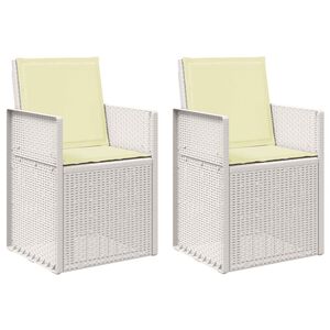 vidaXL Cadeiras de Jantar para Jardim 2 pcs Branco e Creme PP