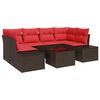 vidaXL Conjunto de Sof&aacute; de Jardim 8 unid. Bege e Vermelho vime PE