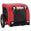 vidaXL Reboque bicicleta p/ animais tecido oxford/ferro vermelho/preto