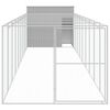 vidaXL Casota cães c/ parque 214x1069x181 cm aço galvaniz. cinza-claro
