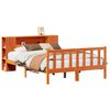 vidaXL Cama com estante sem colch&atilde;o 135x190 cm pinho maci&ccedil;o