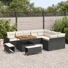 vidaXL Conjunto de Sof&aacute; de Jardim 12 pcs Preto Rattan de Polipropileno