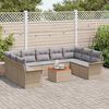 vidaXL Conjunto de Sof&aacute; de Jardim 10 pcs Bege Rattan Sint&eacute;tico