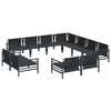 vidaXL Conjunto de Sof&aacute; de Jardim com almofada 11 pcs Preto A&ccedil;o