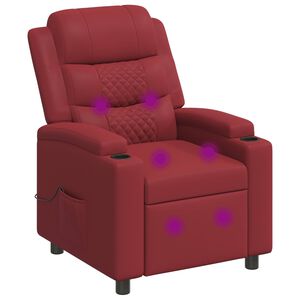 vidaXL Poltrona de massagem reclin&aacute;vel Vinho Vermelho 75 x 93 x 98 cm
