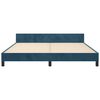 vidaXL Estrutura de cama sem colch&atilde;o 160x200 cm veludo azul-escuro