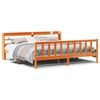 vidaXL Estrutura cama c/ cabeceira 200x200cm pinho maci&ccedil;o castanho-mel