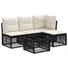 vidaXL Conjunto de Sof&aacute; de Jardim 5 pcs Preto vime PE