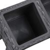 vidaXL Floreira de jardim c/ pernas e 3 vasos 72x25x50cm vime PE preto
