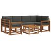 vidaXL Conjunto de Sof&aacute;s para Exterior 7 pcs Natural e Antracite