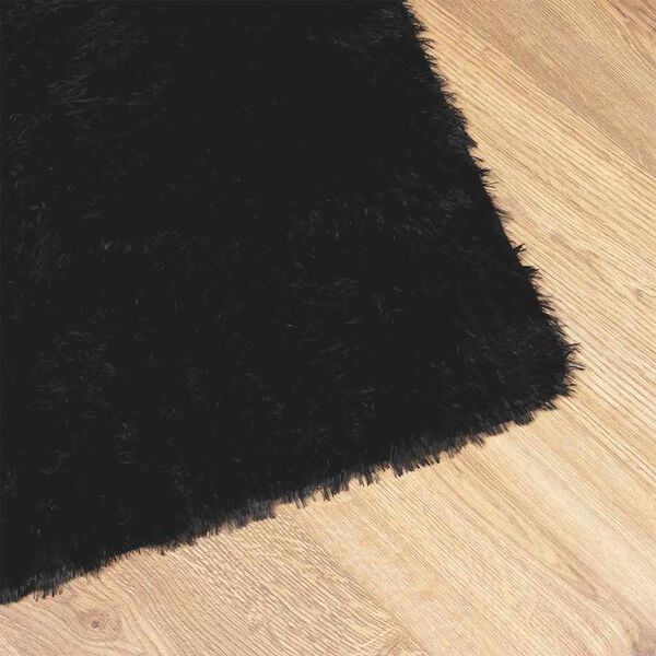 vidaXL Tapete shaggy de pelo alto NAVARRA 200x290 cm poli&eacute;ster preto