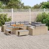 vidaXL Conjunto de Sof&aacute; de Jardim 13 pcs Bege e Cinza Claro vime PE