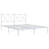 vidaXL Estrutura de cama com cabeceira 160x200 cm metal branco
