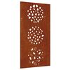 vidaXL Decora&ccedil;&atilde;o p/ muro de jardim 105x55 cm a&ccedil;o corten design folhas