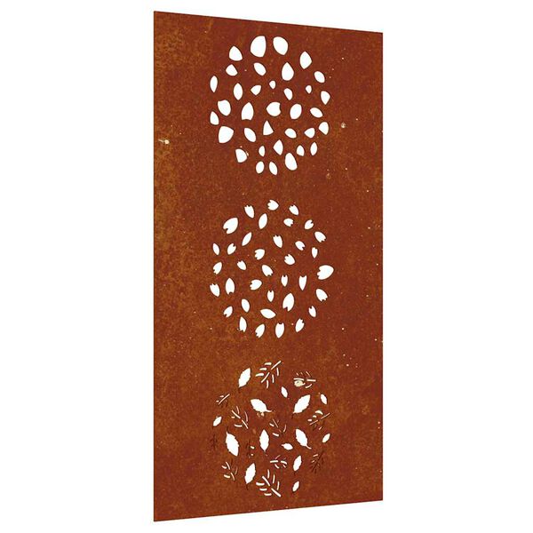 vidaXL Decora&ccedil;&atilde;o p/ muro de jardim 105x55 cm a&ccedil;o corten design folhas
