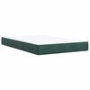 vidaXL Cama boxspring com colch&atilde;o 120x200 cm veludo verde-escuro