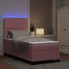 vidaXL Cama Box Spring LED com colch&atilde;o Rosa 100 x 200 cm tecido