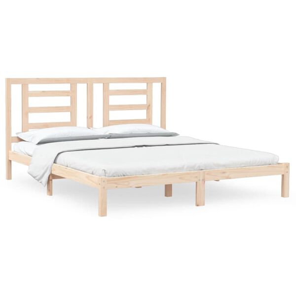 vidaXL Estrutura de cama super king 180x200 cm madeira maci&ccedil;a