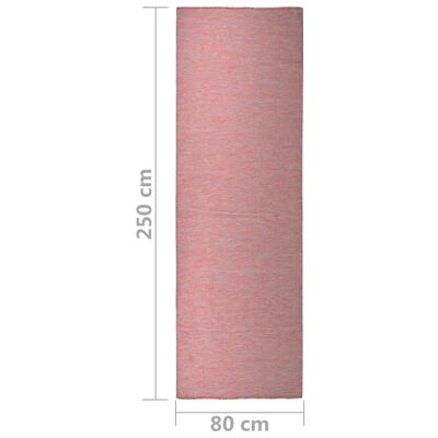 vidaXL Tapete de tecido plano para exterior 80x250 cm vermelho