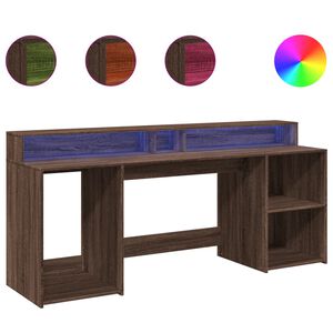 vidaXL Secret&aacute;ria c/ luzes LED derivados de madeira carvalho castanho