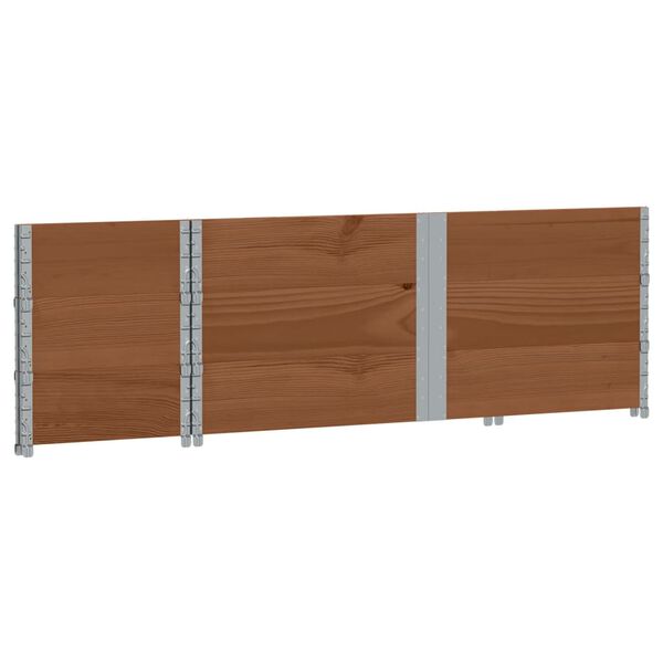 vidaXL Colares p/ paletes 3 pcs 150x50cm madeira pinho maci&ccedil;a castanho