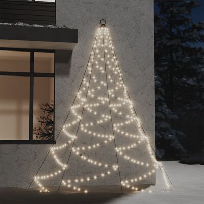 vidaXL Árvore de Natal parede 260 luzes LED 3 m int/ext branco quente |  